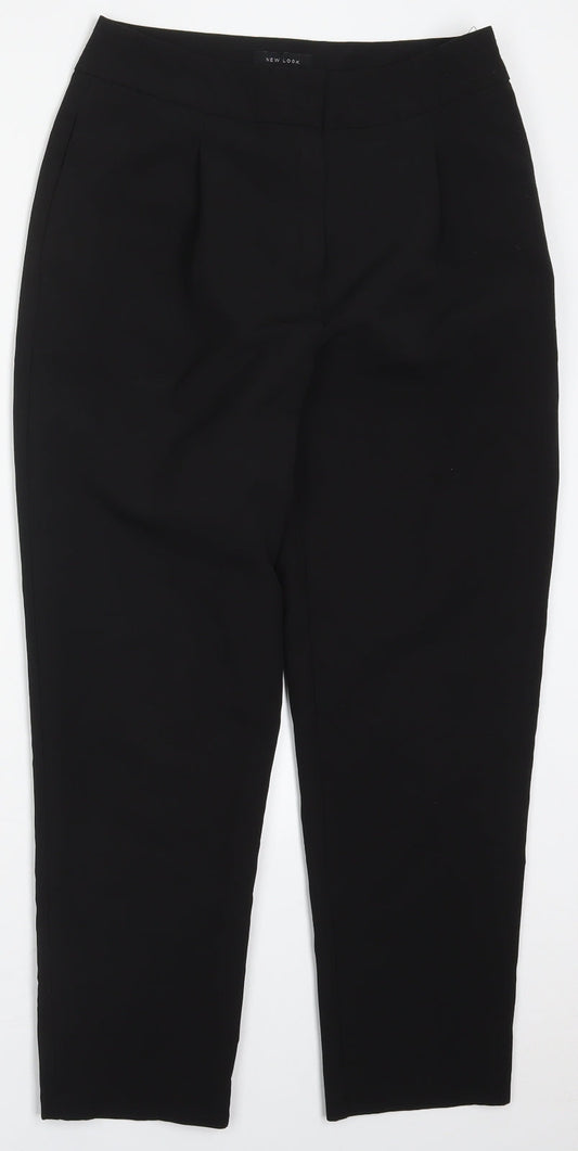 New Look Womens Black  Polyester Trousers  Size 8 L25.5 in Regular Hook & Eye