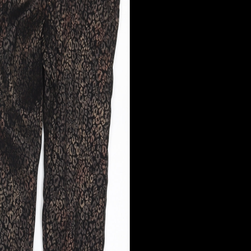 TU Womens Brown Animal Print Viscose Jegging Jeans Size 8 L27 in Regular