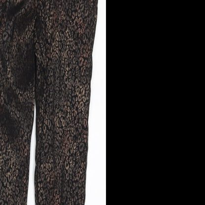 TU Womens Brown Animal Print Viscose Jegging Jeans Size 8 L27 in Regular