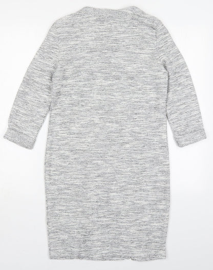 Marks and Spencer Womens Grey  Polyester Pencil Dress  Size 8  Round Neck Pullover