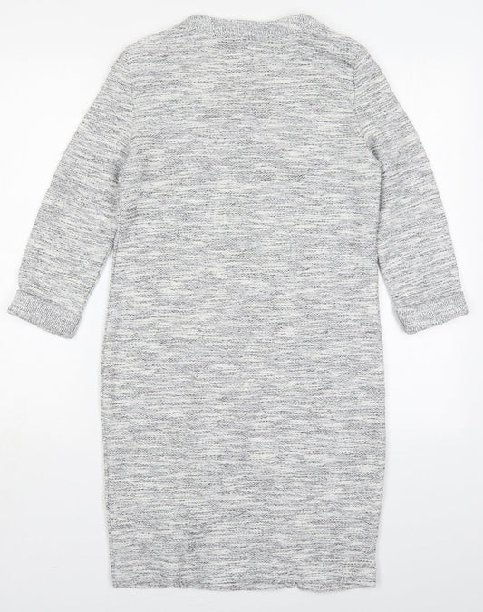 Marks and Spencer Womens Grey  Polyester Pencil Dress  Size 8  Round Neck Pullover