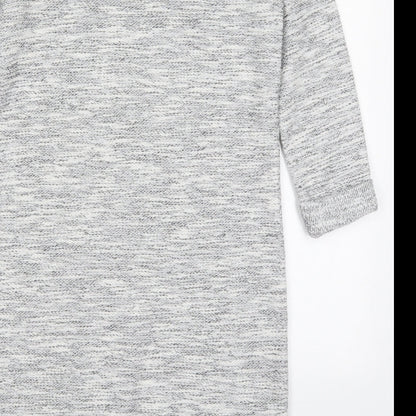Marks and Spencer Womens Grey  Polyester Pencil Dress  Size 8  Round Neck Pullover