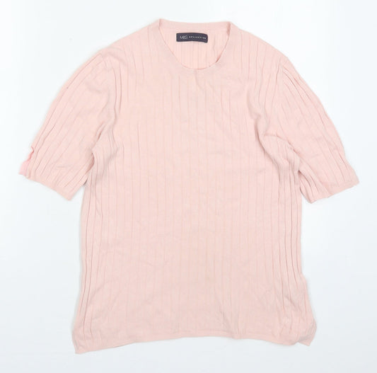 Womens UK Size 14 Marks and Spencer Pink Pullover Jumper
