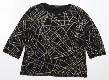 Womens UK Size L Anna Rose Black Basic T-Shirt