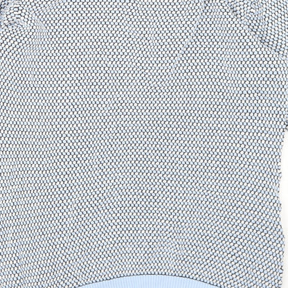 Savida Womens Blue Polka Dot Viscose Basic T-Shirt Size M Round Neck