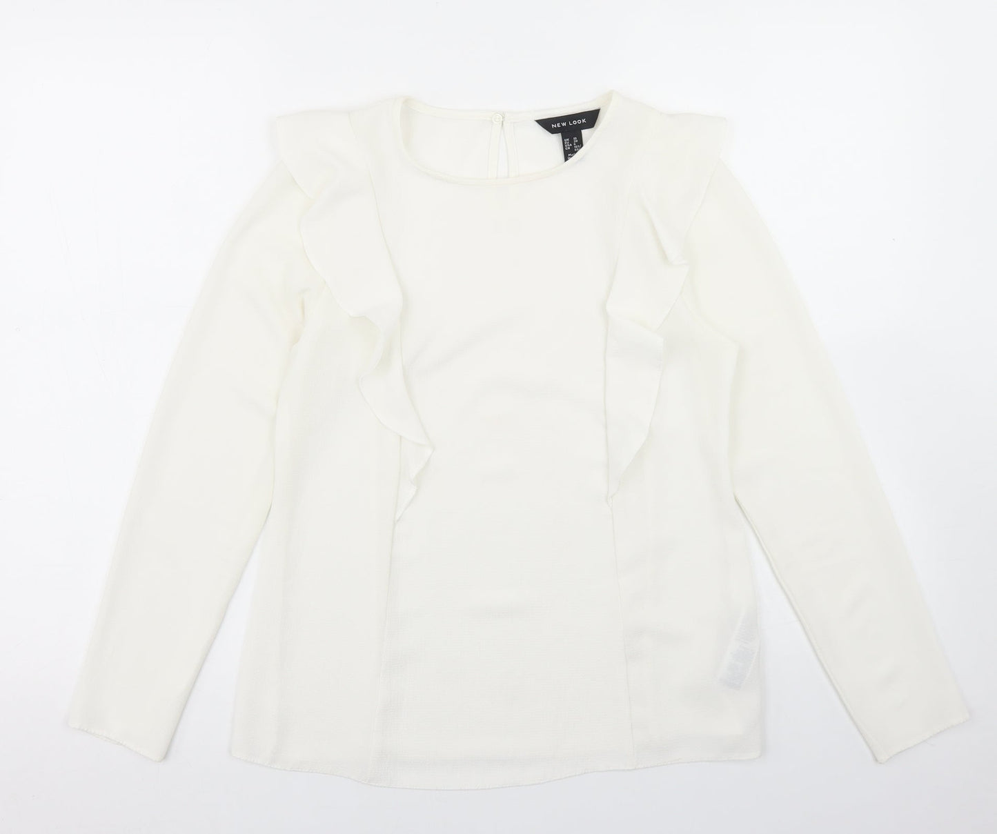 Womens UK Size 10 New Look Ivory Basic Blouse