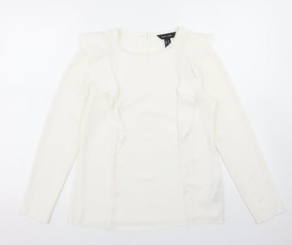 Womens UK Size 10 New Look Ivory Basic Blouse