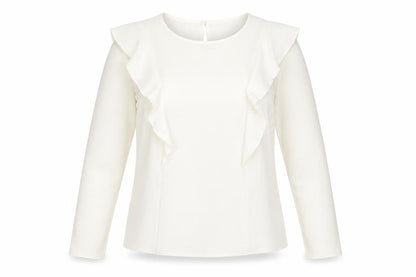 Womens UK Size 10 New Look Ivory Basic Blouse