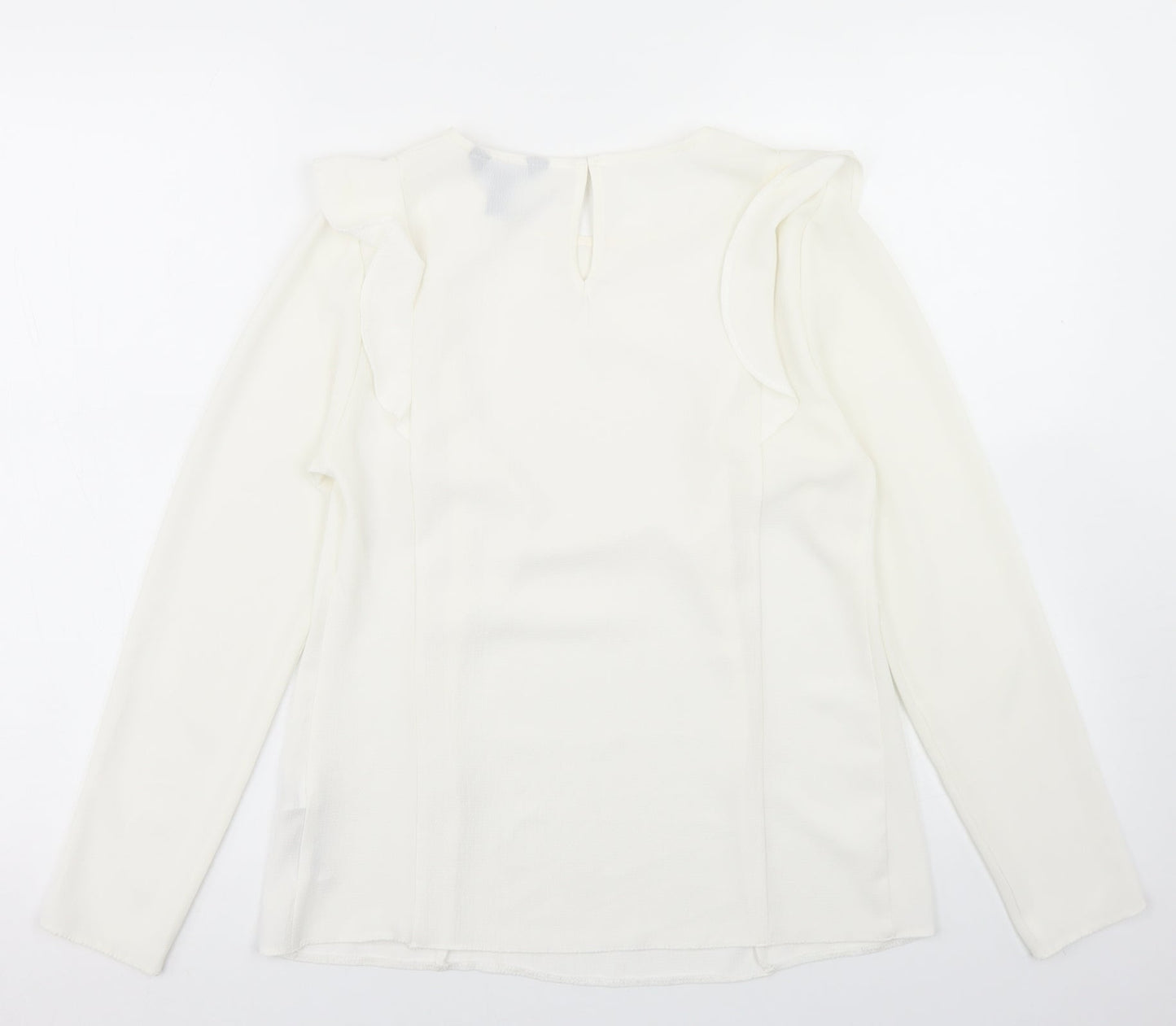 Womens UK Size 10 New Look Ivory Basic Blouse