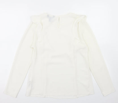 Womens UK Size 10 New Look Ivory Basic Blouse