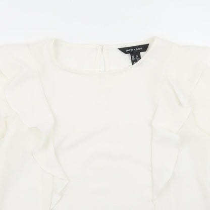 Womens UK Size 10 New Look Ivory Basic Blouse