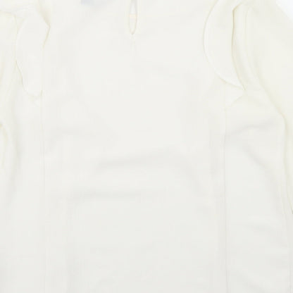 Womens UK Size 10 New Look Ivory Basic Blouse
