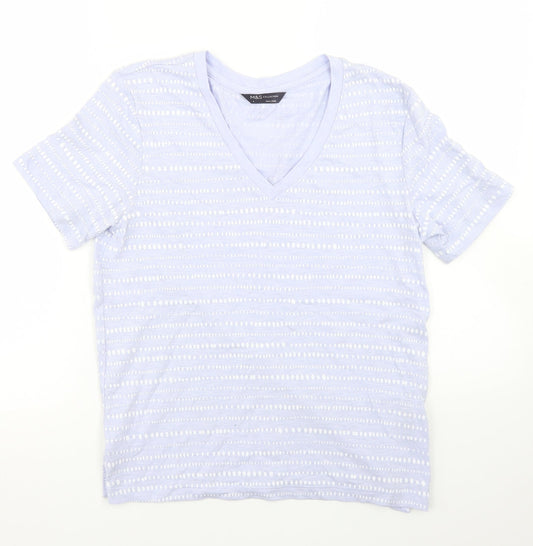Womens UK Size 6 Marks and Spencer Purple Basic T-Shirt