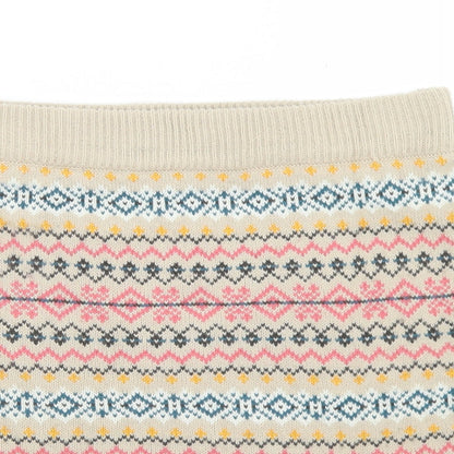 Atmosphere Womens Beige Fair Isle Acrylic A-Line Skirt Size 12