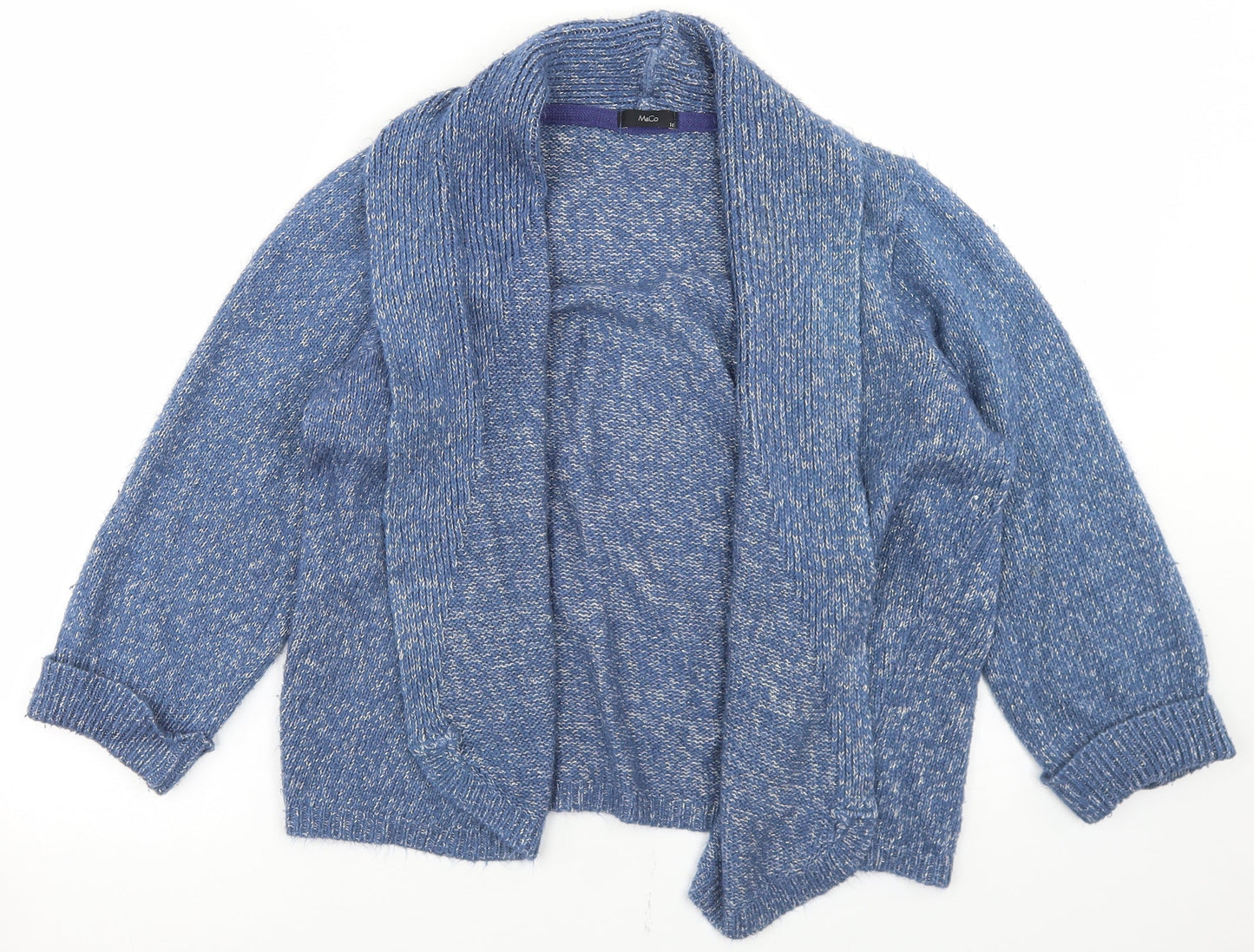 Womens UK Size 14 M&Co Blue Cardigan Jumper