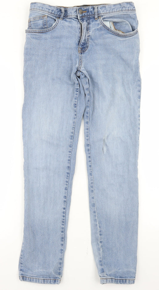 TU Mens Blue  Cotton Skinny Jeans Size 30 in L32 in Slim Button