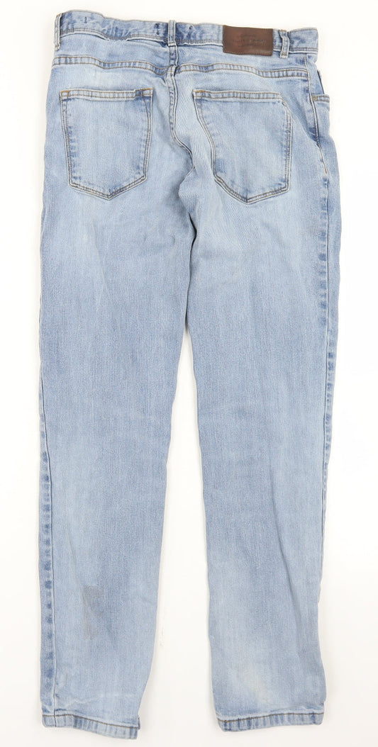 TU Mens Blue  Cotton Skinny Jeans Size 30 in L32 in Slim Button