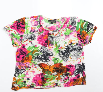 Womens UK Size M Mudflower Multicoloured Basic T-Shirt