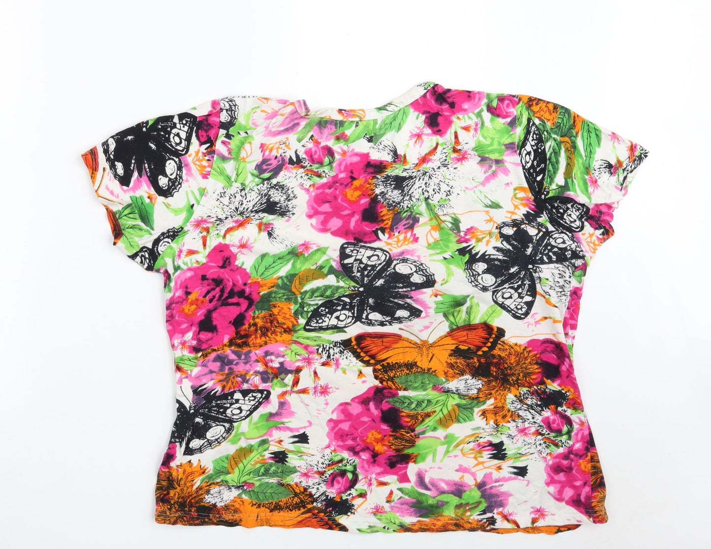 Womens UK Size M Mudflower Multicoloured Basic T-Shirt