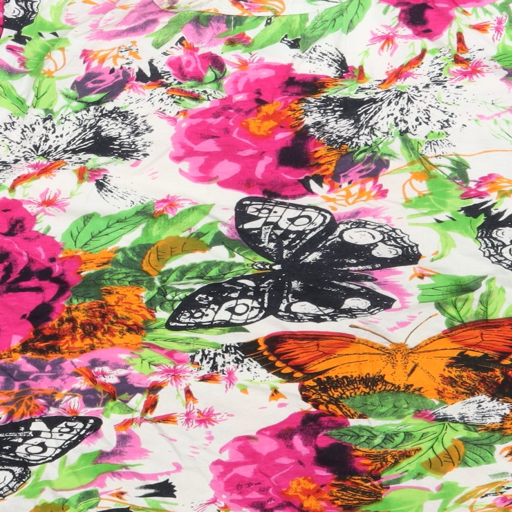 Womens UK Size M Mudflower Multicoloured Basic T-Shirt