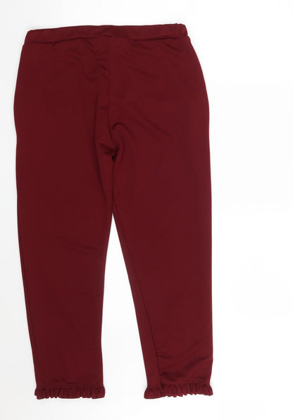 Missi Womens Red  Polyester Cropped Trousers Size 14 L24 in Regular