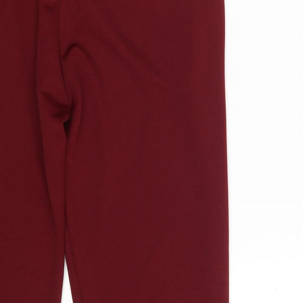Missi Womens Red  Polyester Cropped Trousers Size 14 L24 in Regular