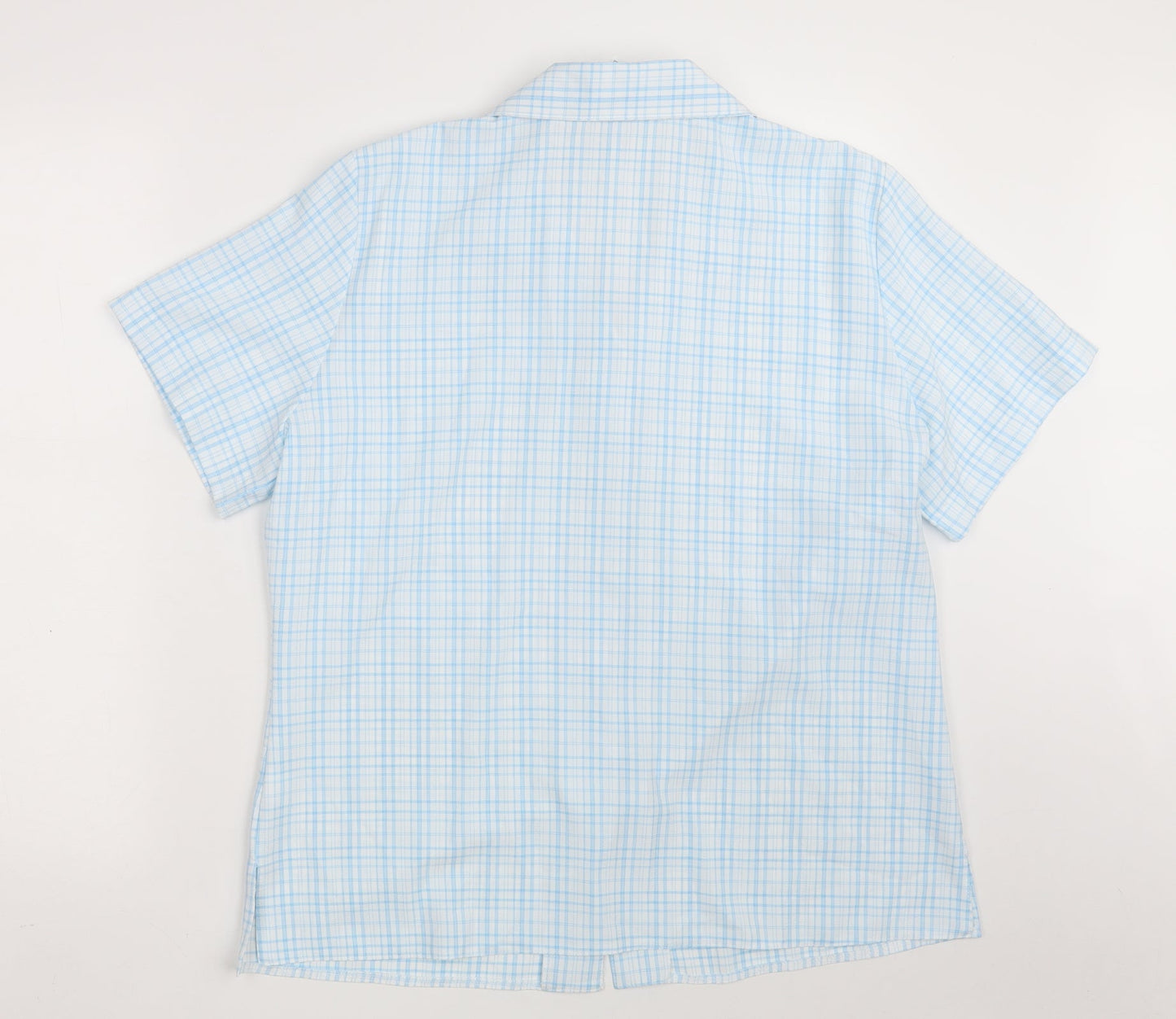 Womens UK Size 18 Emma Collection Blue Basic Button-Up