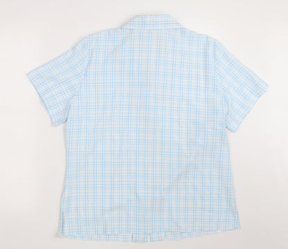 Womens UK Size 18 Emma Collection Blue Basic Button-Up