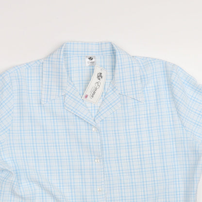 Womens UK Size 18 Emma Collection Blue Basic Button-Up