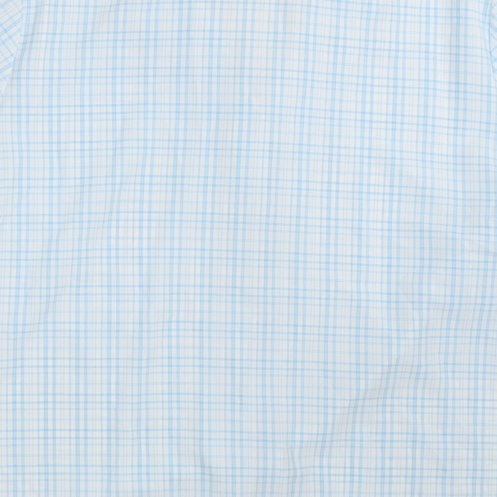 Womens UK Size 18 Emma Collection Blue Basic Button-Up
