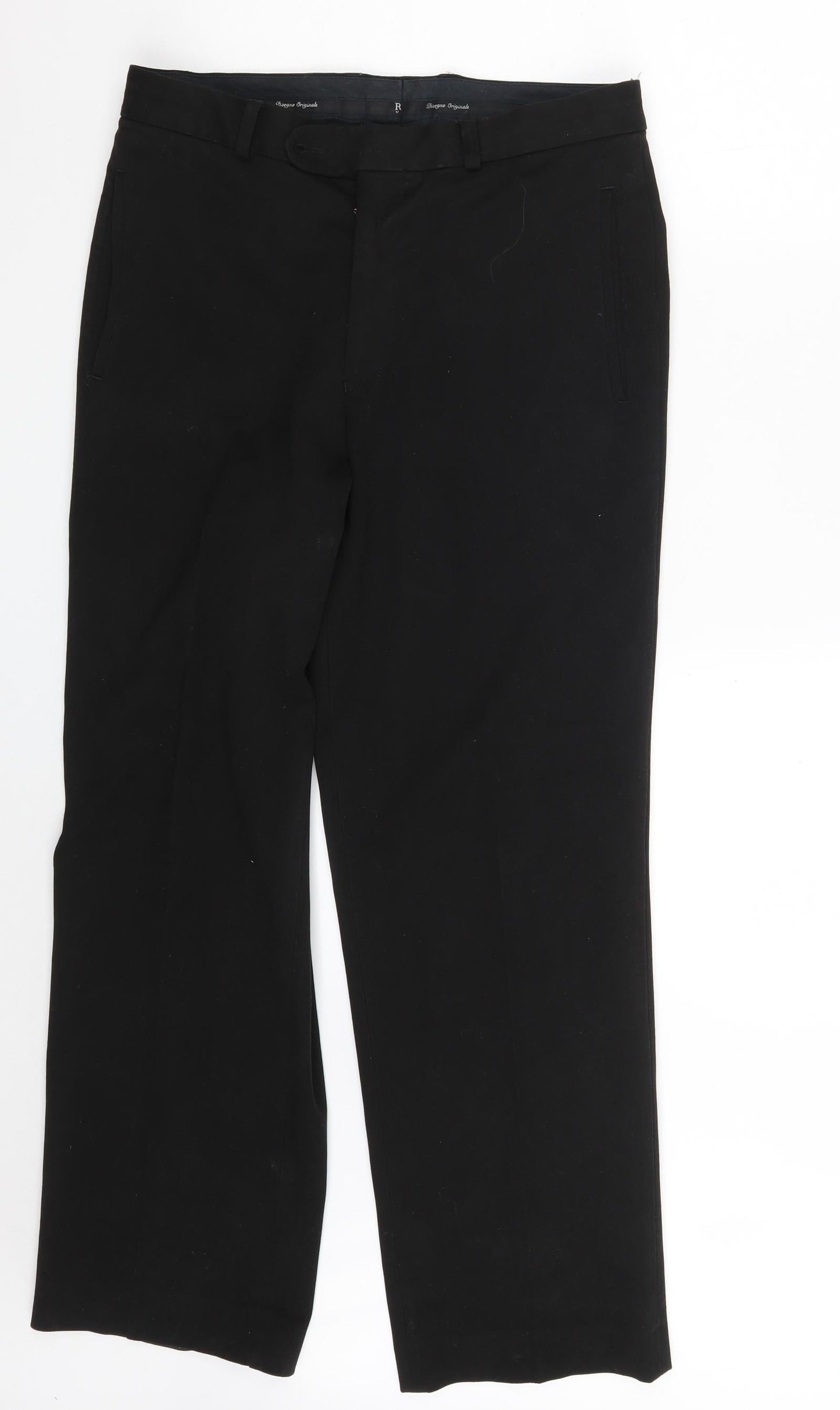 REMUS Mens Black  Polyester Trousers  Size 32 in L29 in Regular Zip