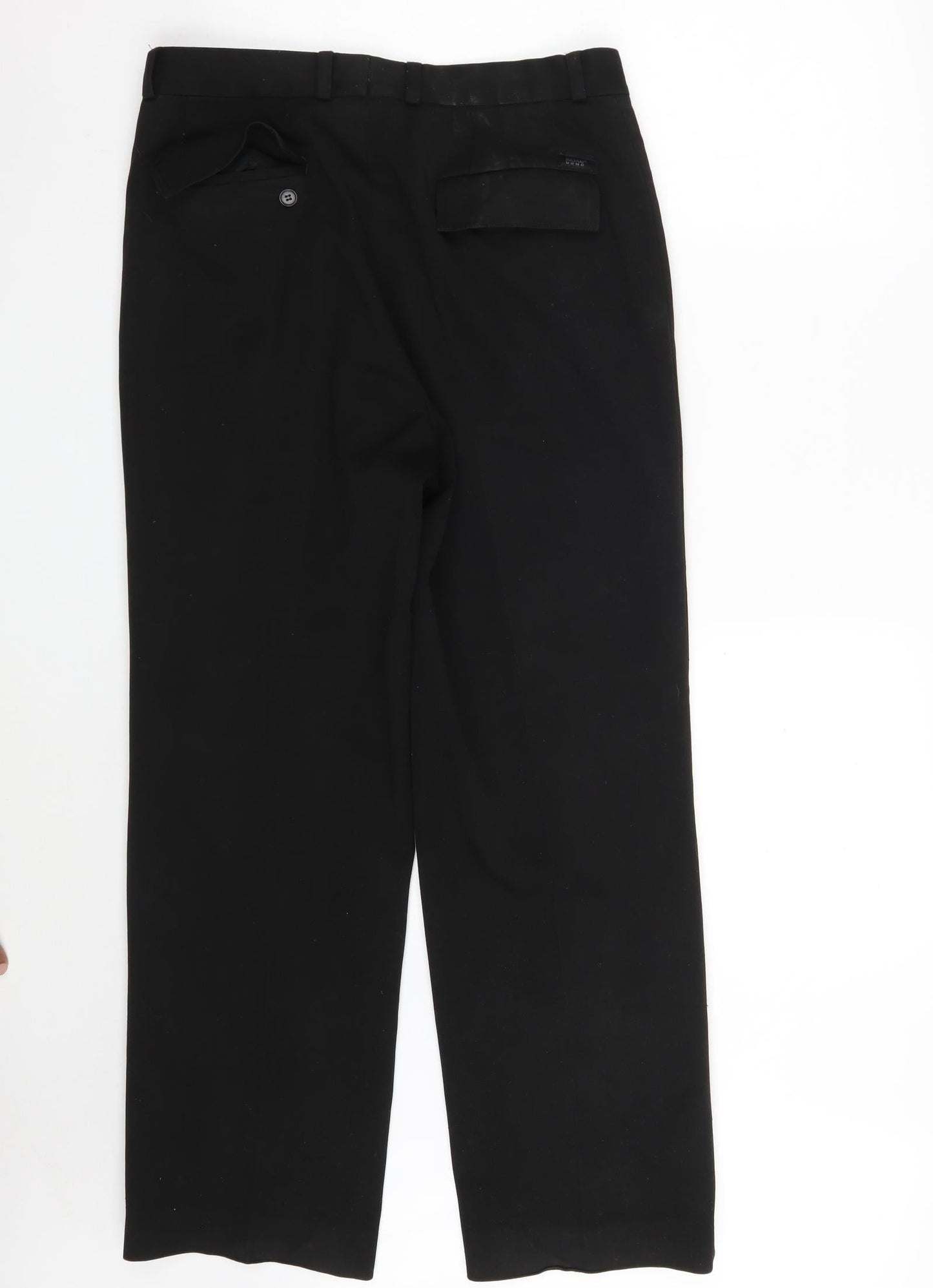 REMUS Mens Black  Polyester Trousers  Size 32 in L29 in Regular Zip