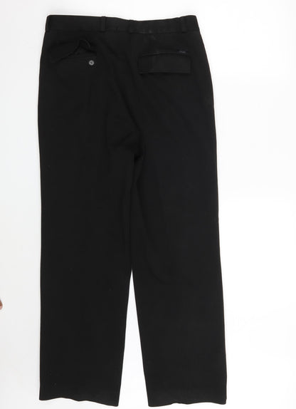 REMUS Mens Black  Polyester Trousers  Size 32 in L29 in Regular Zip