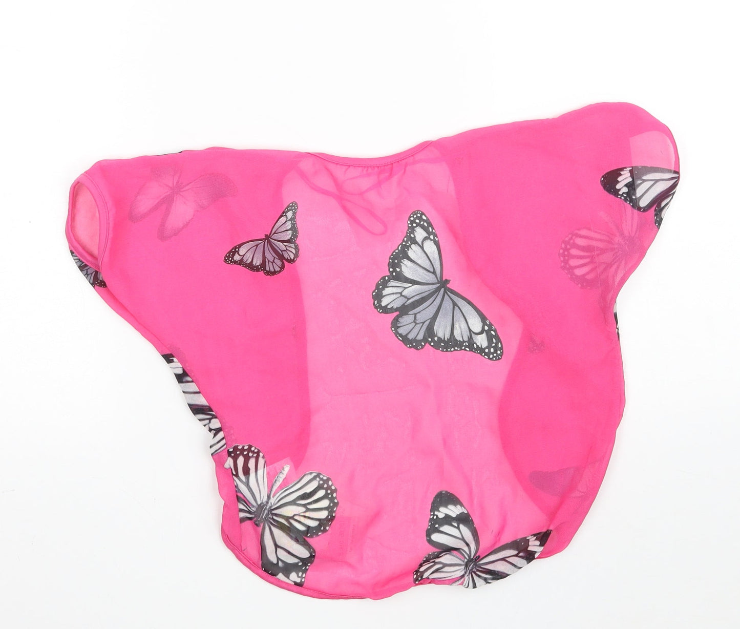 E-vie Girls Pink Animal Print 100% Polyester Basic Blouse Size 3 Years V-Neck  - Butterfly