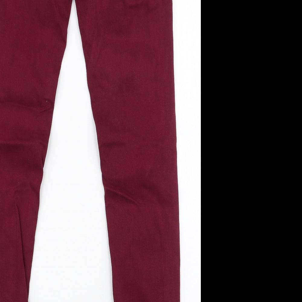 Zara Womens Purple  Polyester Skinny Jeans Size 8 L30 in Regular Zip