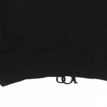 SheIn Womens Black V-Neck  Acrylic Pullover Jumper Size M