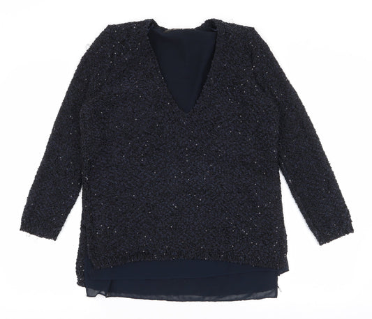 Womens UK Size M Zara Blue Pullover Jumper