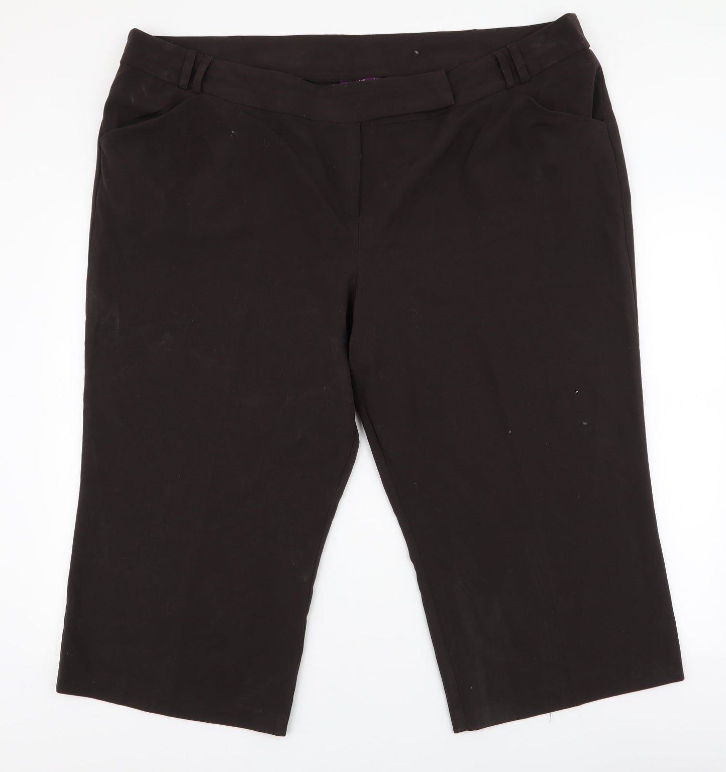 New Look Womens Brown  Polyester Trousers  Size 24 L21 in Regular Zip