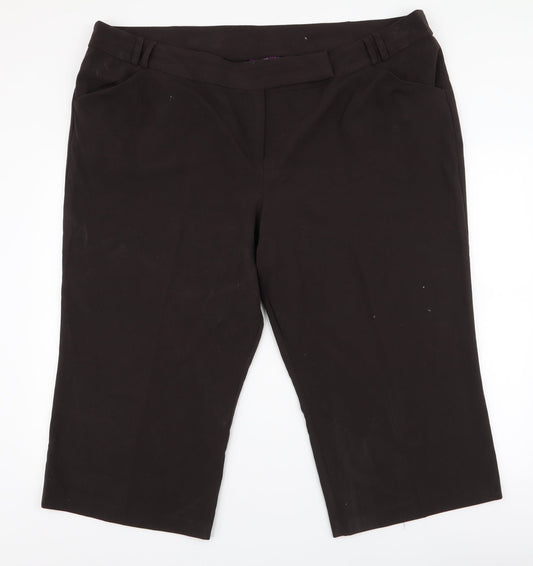 New Look Womens Brown  Polyester Trousers  Size 24 L21 in Regular Zip