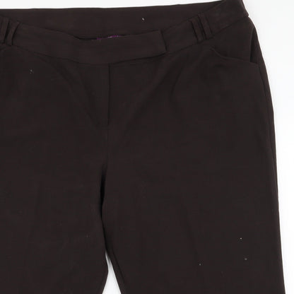 New Look Womens Brown  Polyester Trousers  Size 24 L21 in Regular Zip