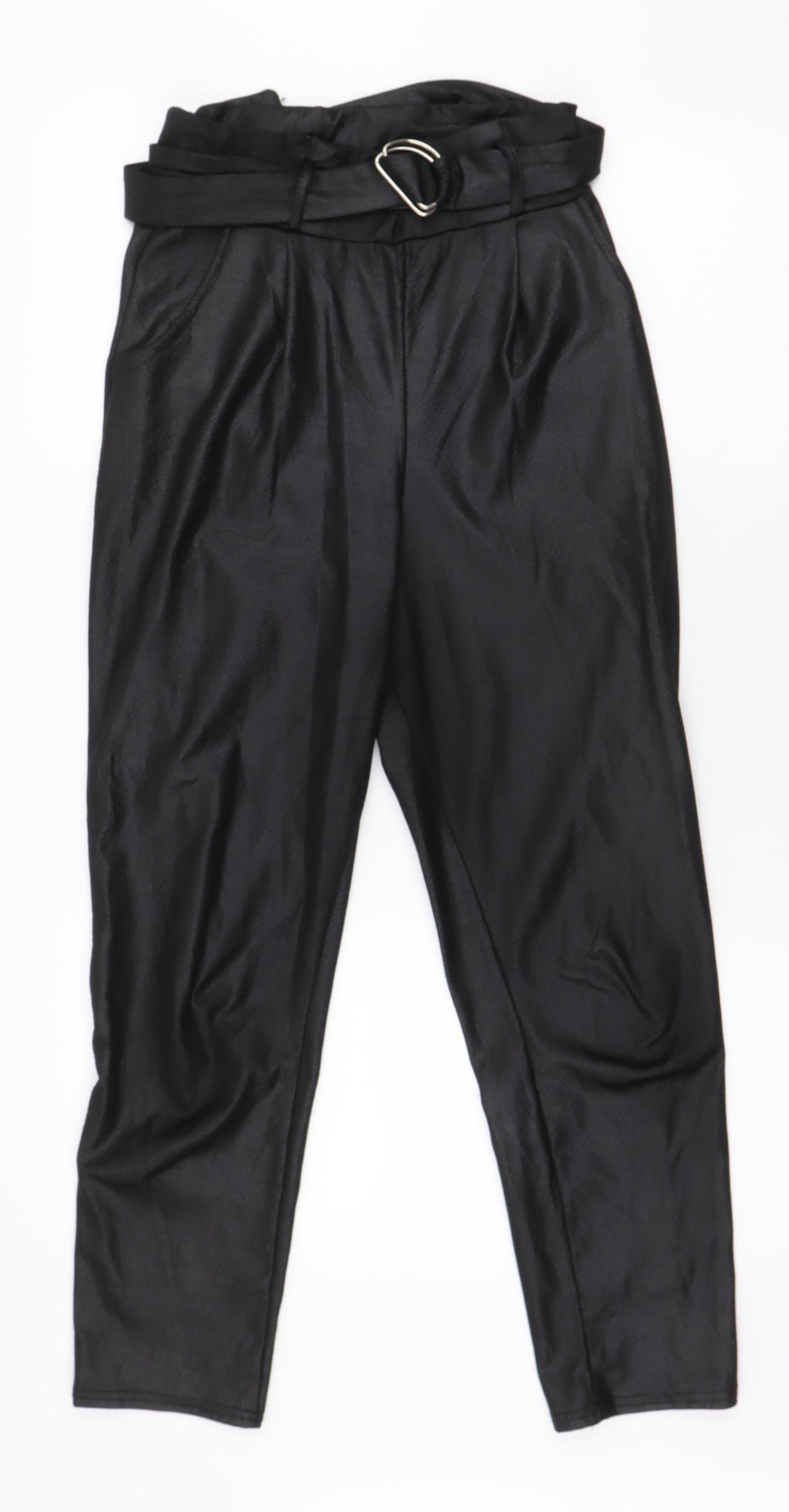 Womens UK Size 8 PRETTYLITTLETHING Regular Fit Dress Pants Black Trousers