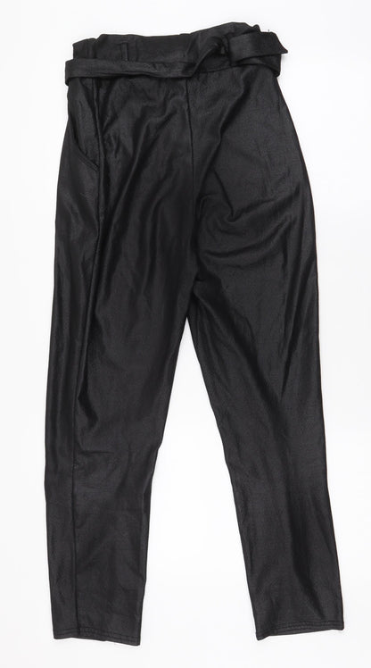 Womens UK Size 8 PRETTYLITTLETHING Regular Fit Dress Pants Black Trousers