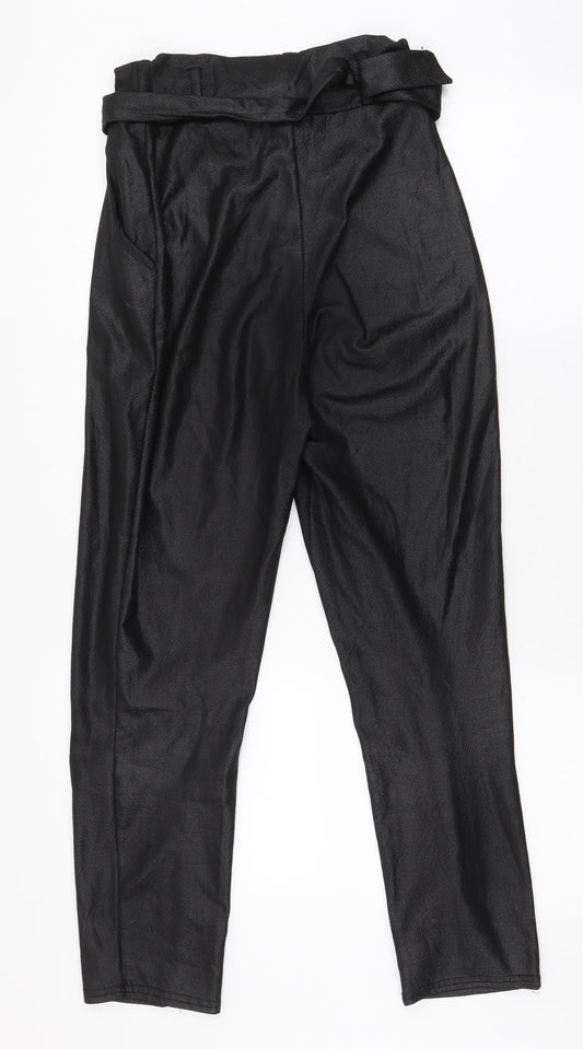 Womens UK Size 8 PRETTYLITTLETHING Regular Fit Dress Pants Black Trousers