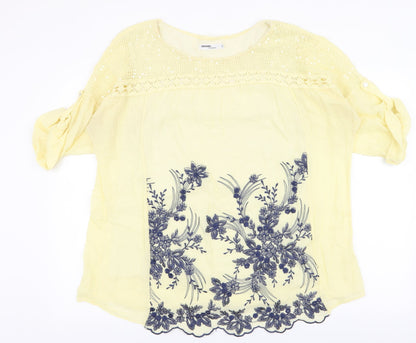 Womens UK Size S Gerard Yellow Jersey Blouse