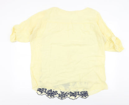 Womens UK Size S Gerard Yellow Jersey Blouse