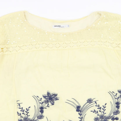 Womens UK Size S Gerard Yellow Jersey Blouse