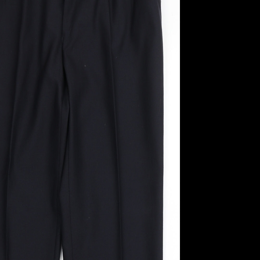 Douglas Mens Blue  Polyester Dress Pants Trousers Size 38 L28 in Regular Button - Short Leg