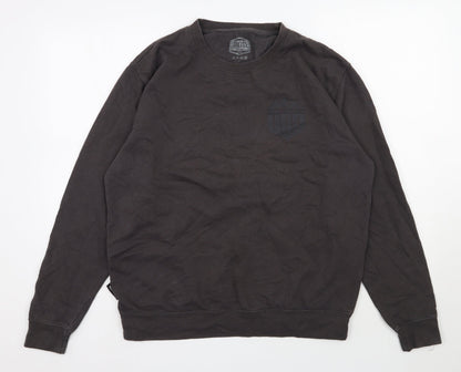 Additional front view of UGD men’s grey cotton pullover sweatshirt, size L