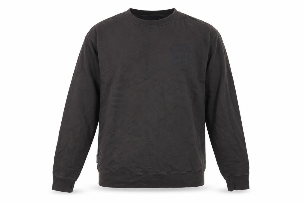 Front view of UGD men’s grey cotton pullover sweatshirt, size L