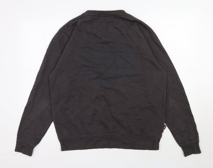 Back view of UGD men’s grey cotton pullover sweatshirt, size L